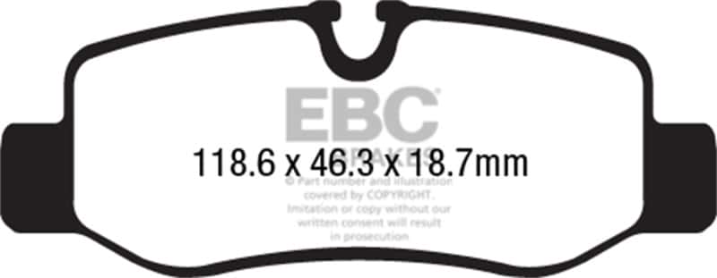 EBC — EBC 16+ Mercedes-Benz Commercial Metris Van Ultimax Rear Brake Pads
Disc Brake Pad - view 1