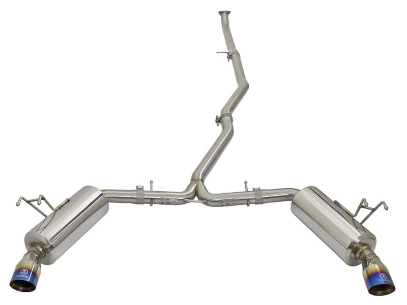 aFe — aFe POWER Takeda 16-17 Honda Civic I4-1.5L (t) 2.5-2.25in 304 SS CB Dual-Exit Exhaust Blue Tips
Cat-Back Exhaust - view 2