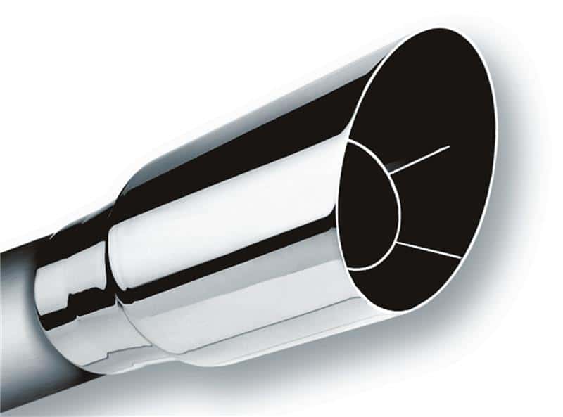 Borla — Borla Universal Polished Tip Single Round Angle-Cut (inlet 3in. Outlet 3 1/2in) *NO Returns*
ExhstTailPipeTip
Tip - Round - view 2