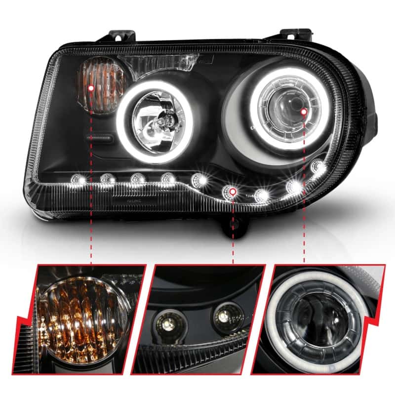 ANZO — ANZO 2005-2010 Chrysler 300C Projector Headlights w/ Halo Black (CCFL) G2
Head Light Set
HdLtSet - view 4
