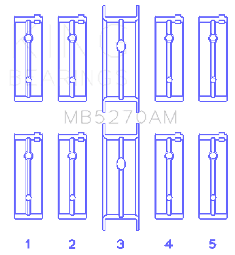 King Engine Bearings — King Chrysler 148/148 Turbo DOHC 16V / Jeep 148 DOHC 16V (Size +0.75mm) Main Bearing Set
Engine Bearing - view 2