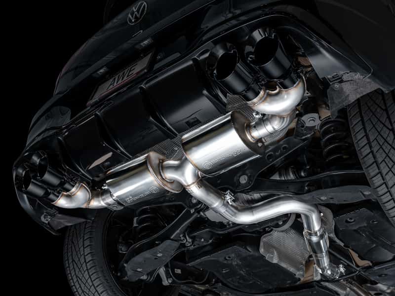 AWE Tuning — AWE MK8 Volkswagen Golf R 3in Touring Edition Quad Exhaust - Diamond Black Tips
Touring Catback - view 2