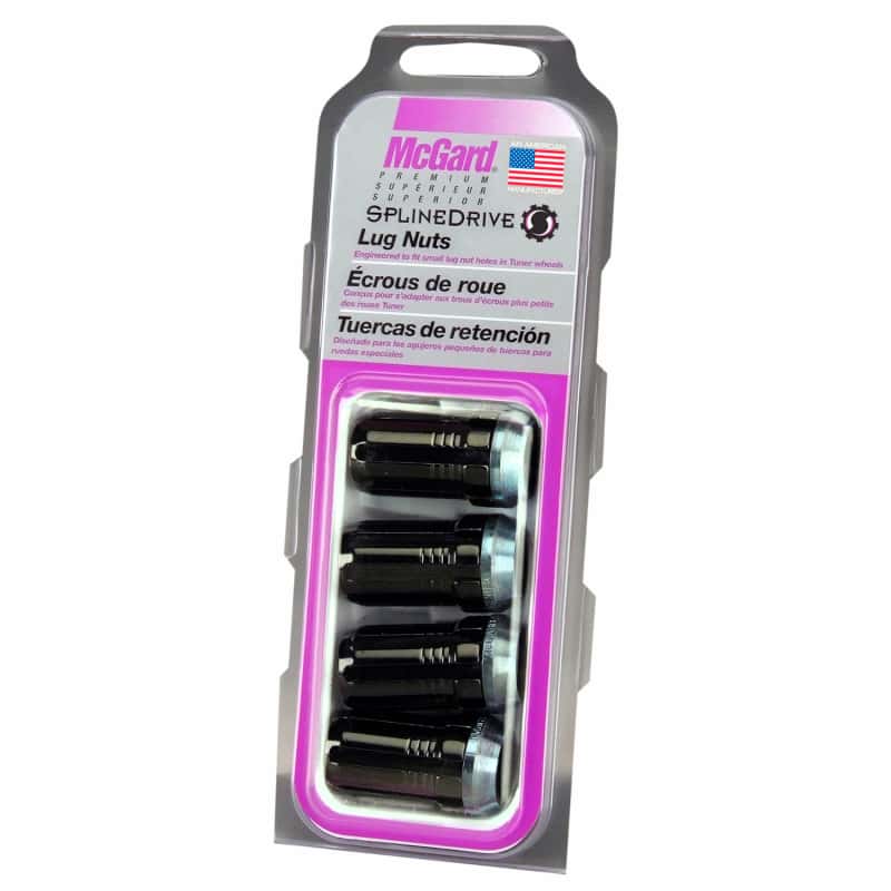 McGard — McGard SplineDrive Lug Nut (Cone Seat) M14X1.5 / 1.648in. Length (4-Pack) - Black (Req. Tool) - view 6