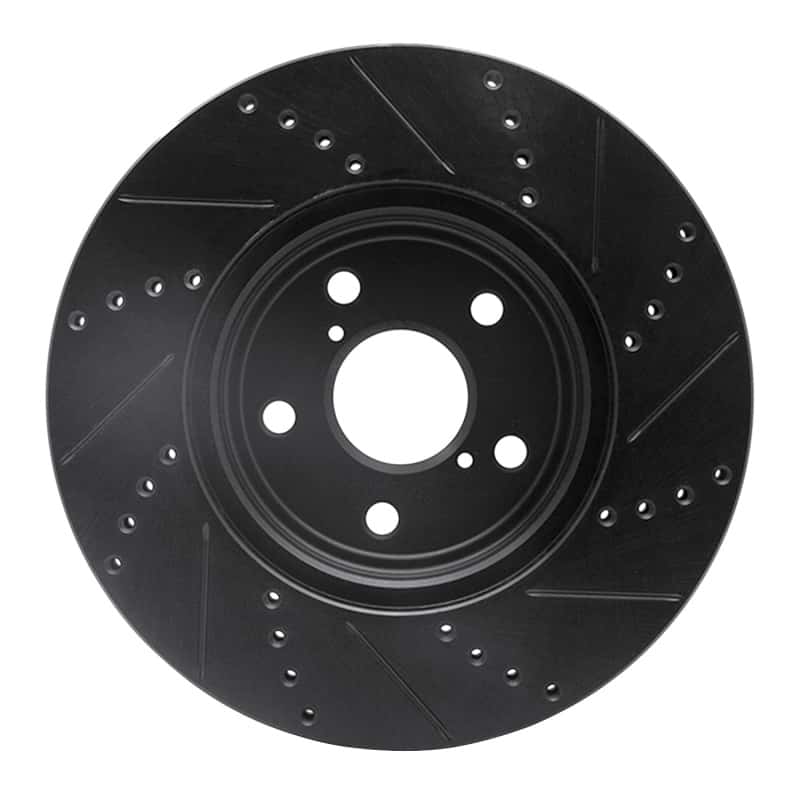 R1 Concepts — R1 01-06 Lexus LS430 Front Left Drilled & Slotted Black Brake Rotor
R1 Brake Rotor Drill - view 5