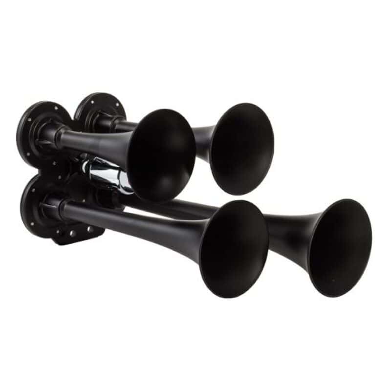 Kleinn Air Horns — Kleinn Black Quad Horn/ 12.5In/10In/7.5In/6In - XCR2.0 Coated Zinc Alloy
Compact Quad Horn - view 1