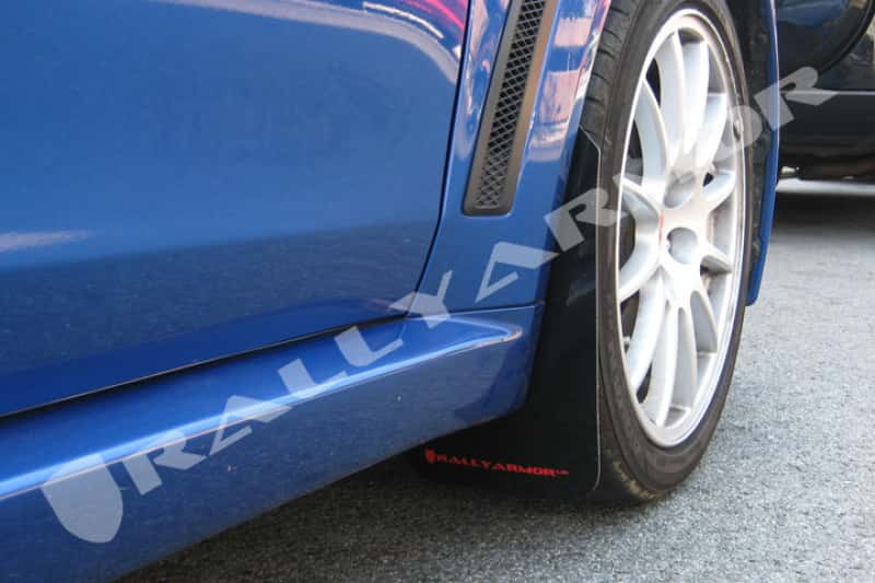 Rally Armor — Rally Armor 08-17 Mitsubishi EVO X Black UR Mud Flap w/ Red Logo
Mud Flap - view 2