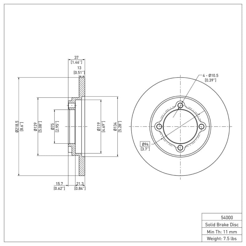 DFC — DFC 88-93 Ford Festiva Front Brake Rotor
DFC Brake Rotor - view 6