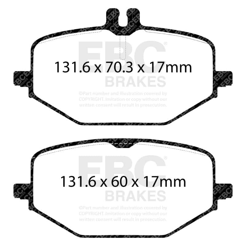 EBC — EBC 2018+ Mercedes-Benz G550 (BM463) 4.0TT Rear Yellowstuff Brake Pads
Disc Brake Pad - view 1