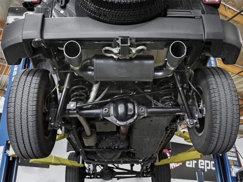 aFe — aFe Rebel Series 2.5in 409 SS Axle-Back Exhaust w/ Black Tips 2007+ Jeep Wrangler (JK) V6 3.6L/3.8L
Axle-Back Exhaust - view 5