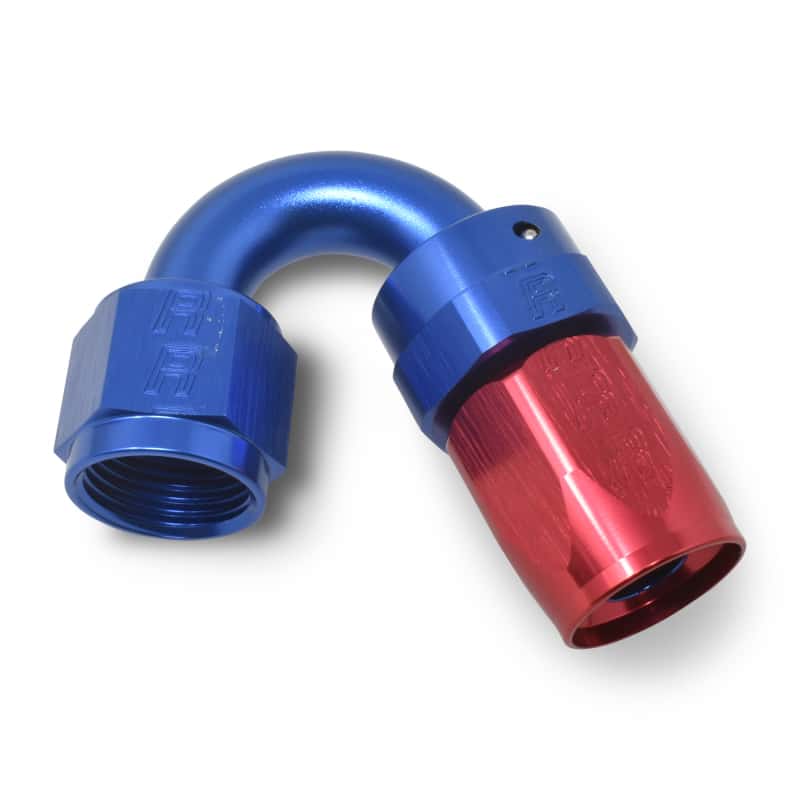 Russell — Russell Performance -10 AN Red/Blue 150 Degree Full Flow Swivel Hose End (With 15/16in Radius)
Hose Fitting - view 4