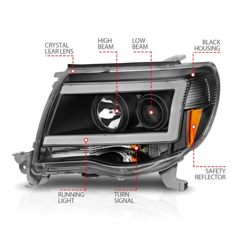 ANZO — ANZO 05-09 Toyota Tacoma Projector Light Bar Style Headlights w/ C Light Bar
Head Light Set
HdLtSet - view 9