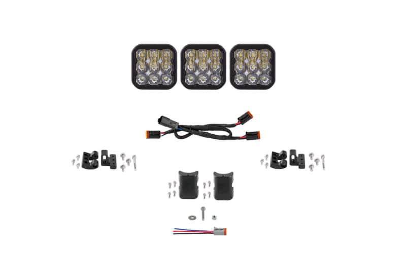 Diode Dynamics — Diode Dynamics SS5 Sport Universal CrossLink 3-Pod Lightbar - White Driving - view 1