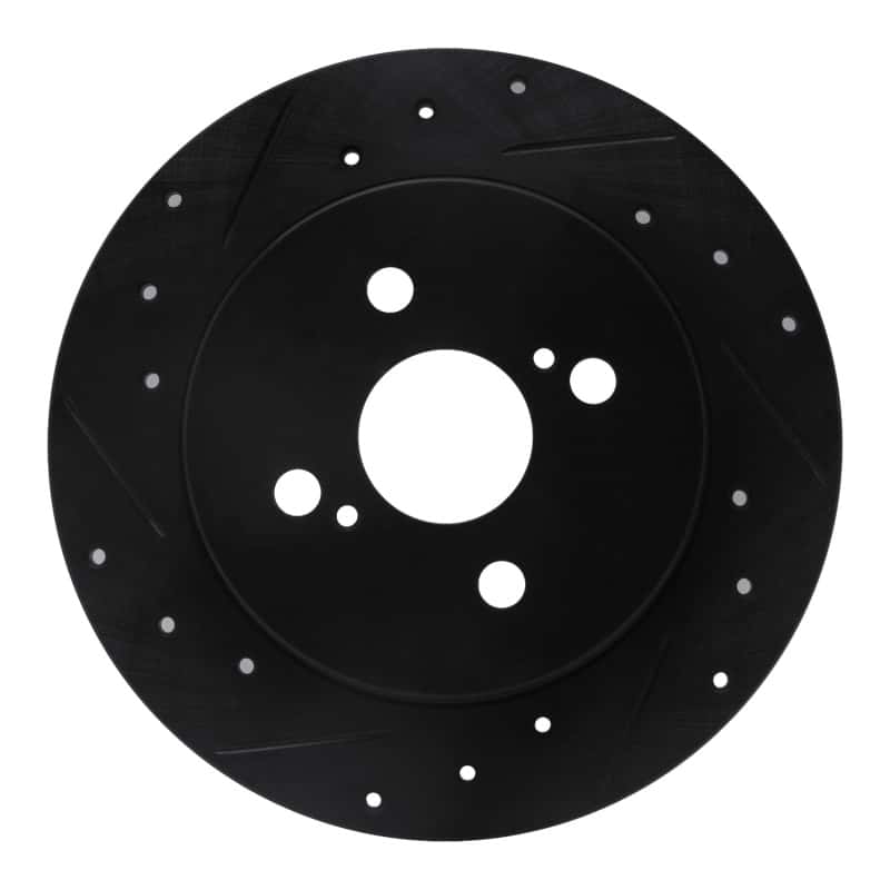 R1 Concepts — R1 12-18 Toyota Yaris (USA/Canada) Rear Left Drilled & Slotted Black Brake Rotor
R1 Brake Rotor Drill - view 1