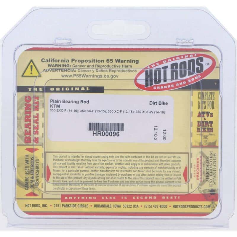 Hot Rods — Hot Rods 13-15 KTM 350 SX-F 350cc Plain Bearing Rod - view 3