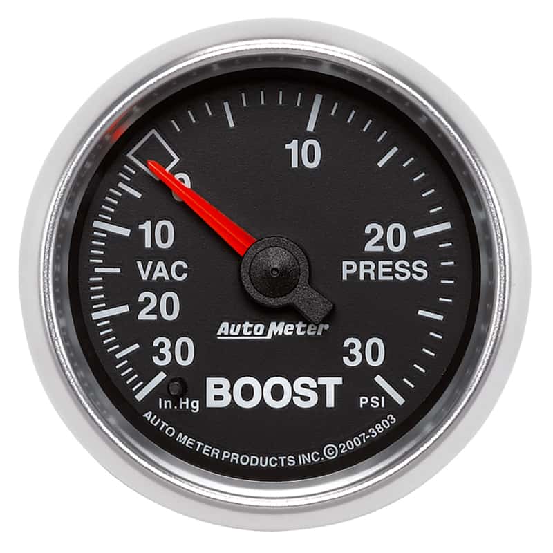 AutoMeter — Autometer GS 52mm 30 In Hg.-Vac/30 PSI Mechanical Vacuum/Boost Gauge
2-1/16" BOOST-VAC, 3 - view 1