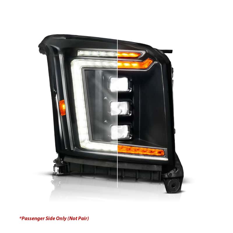 ANZO — ANZO 15-20 GMC Yukon (Incl XL - Factory Halogen Models) Full LED Proj Headlights Black - Pass. Side - view 1