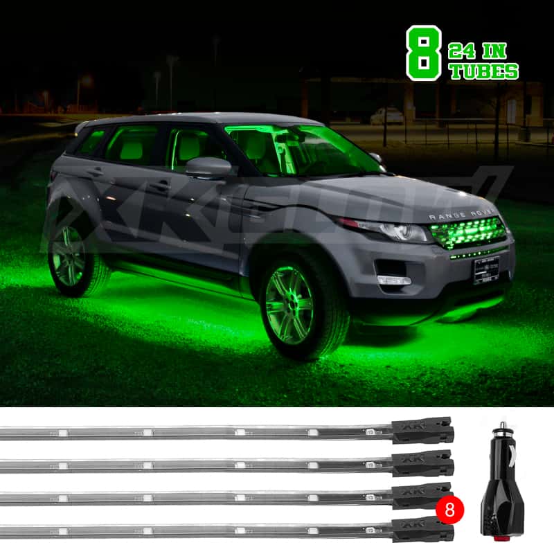 XKGLOW — XK Glow Tube Single Color Underglow LED Accent Light Car/Truck Kit Green - 8x24In - view 1