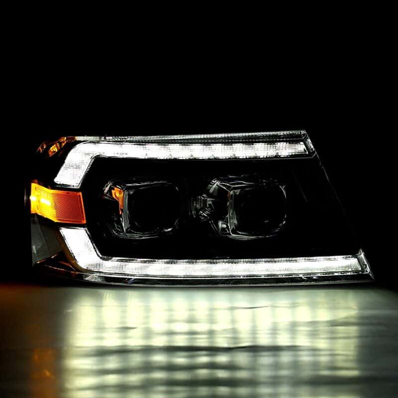 AlphaRex — AlphaRex 04-08 Ford F-150 (No 2004 Heritage) LUXX-Series LED Proj HL Alpha-Blk w/Actv Lgt / Seq. Sig
Projector Headlights - view 3