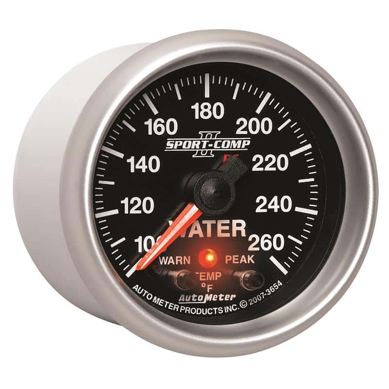 AutoMeter — Autometer Sport-Comp II 52.4mm 100-260 Deg F Water Temp Peak & Warn w/ Electronic Control Gauge
2-1/16" WATER TEMP, - view 6