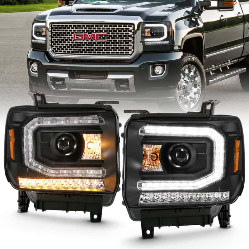 ANZO — ANZO 2016-2019 GMC Sierra 1500 Projector Headlight Plank Style Black w/ Sequential Amber Signal
Head Light Set
HdLtSet - view 1