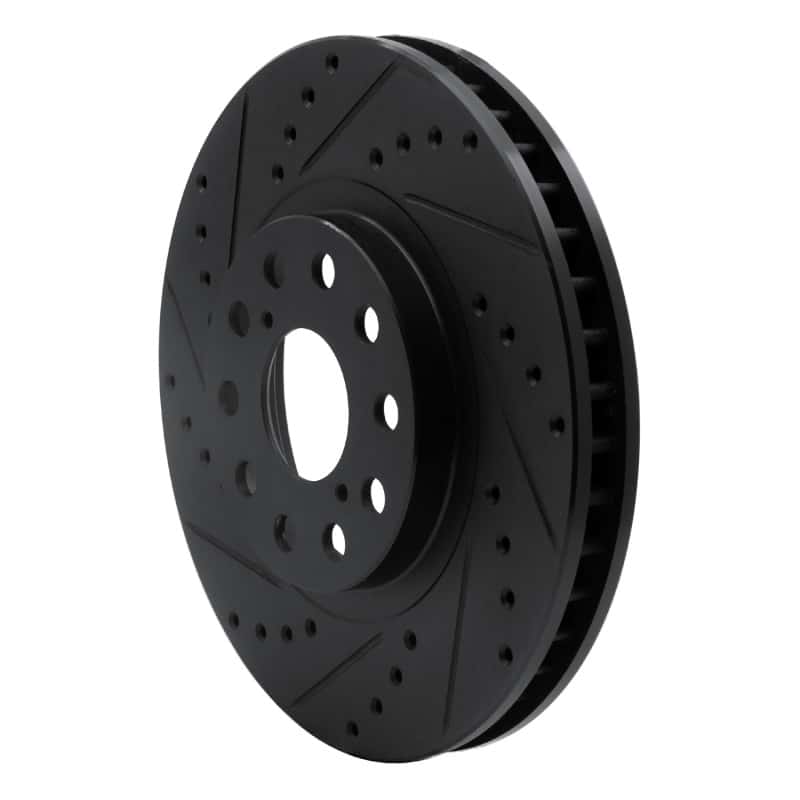 R1 Concepts — R1 93-98 Toyota Supra Front Left Drilled & Slotted Black Brake Rotor
R1 Brake Rotor Drill - view 2