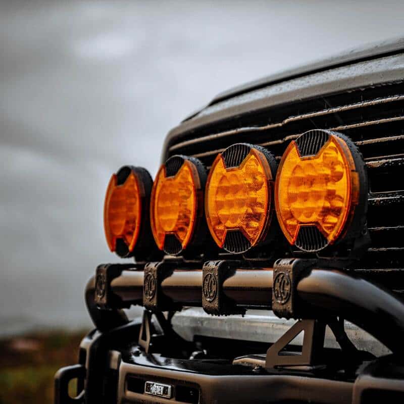 KC HiLiTES — KC HiLiTES SlimLite 8in. LED Light Shield Driving (Shield Only) - Amber - view 5