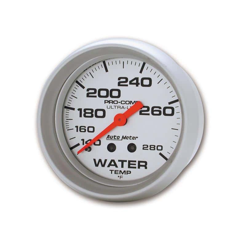 AutoMeter — Autometer Ultra-Lite 66.7mm 140-280 Deg F Mechanical Water Temperature Gauge - White
2-5/8" WATER TEMP, 1 - view 1