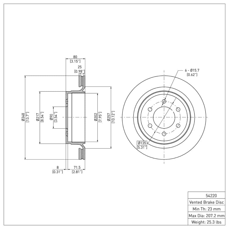 DFC — DFC 12-20 Ford F-150 4WD Rear GeoSPEC Coated Rotor
DFC Brake Rotor - view 6
