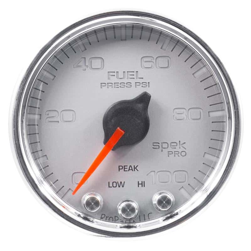 AutoMeter — Autometer Spek-Pro Gauge Fuel Press 2 1/16in 100psi Stepper Motor W/Peak & Warn Slvr/Chrm
GA 2" FP 100 SCC SPK - view 2