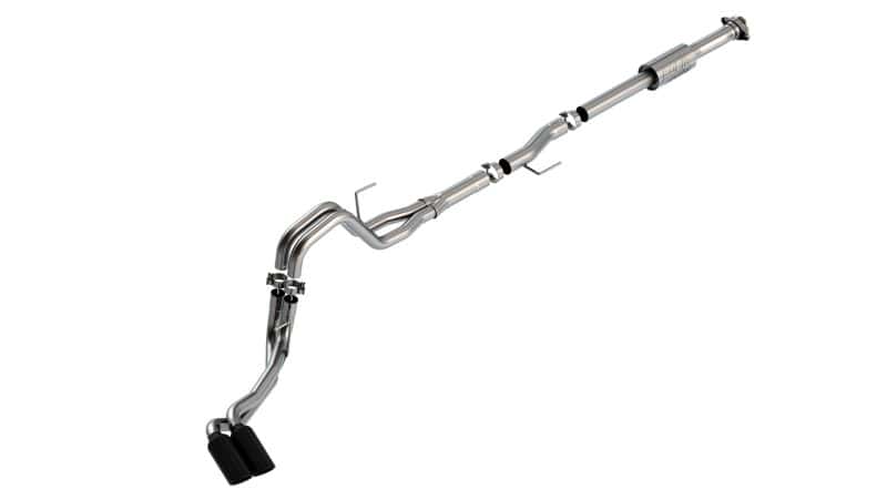 Borla — Borla F-150 2021 2.7L/3.5L 4dr CC SB EC STB Lari/King R/Plinum/LTD 3/2.25 DSE CB AK BLK CHR Tips
Cat-Back System - view 2