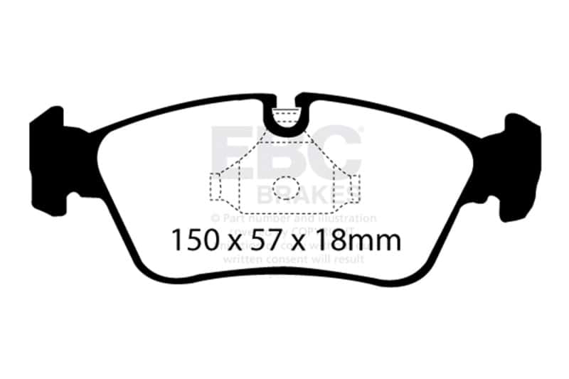 EBC — EBC 99-02 BMW Z3 2.5 Ultimax2 Front Brake Pads
Disc Brake Pad - view 1