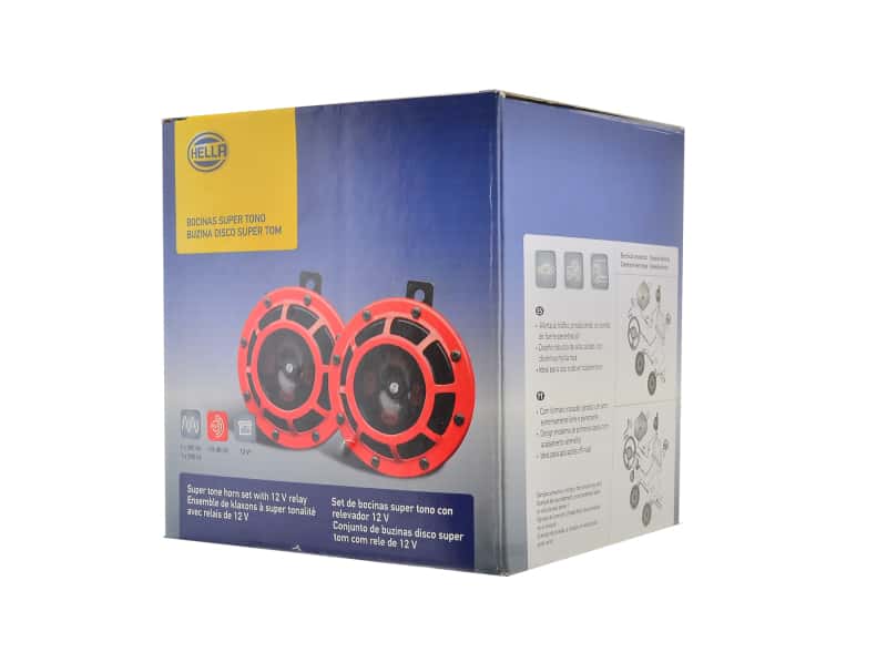 Hella — Hella Supertone Horn Kit 12V 300/500HZ Red (003399803 = 003399801) - view 10