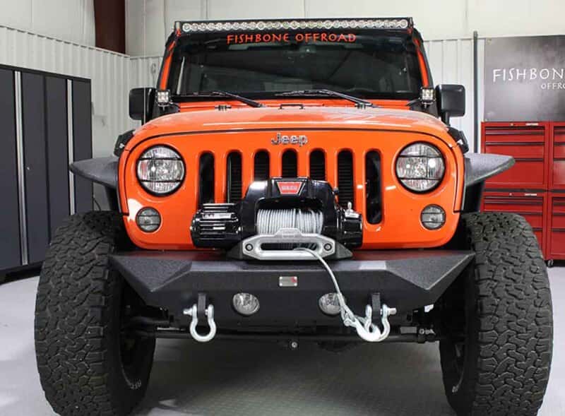 Fishbone Offroad — Fishbone Offroad 07-18 Jeep Wrangler JK Rubicon Unlimited Steel Front Bumper - Blk Txtrd Powdercoat - view 8