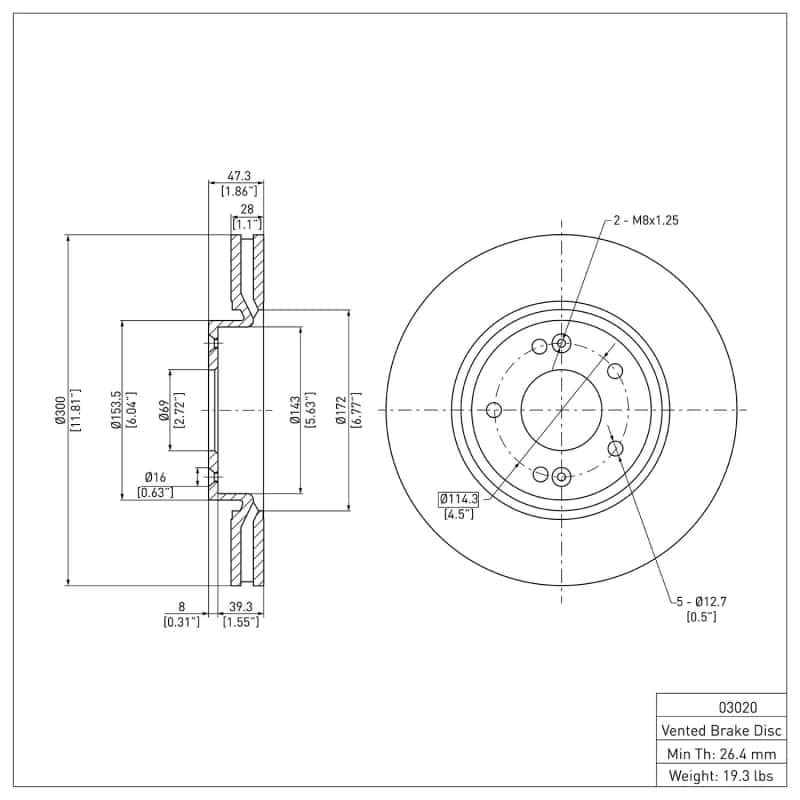 DFC — DFC 05-24 Hyundai Veloster Front GeoSPEC Coated Rotor
DFC Brake Rotor - view 2