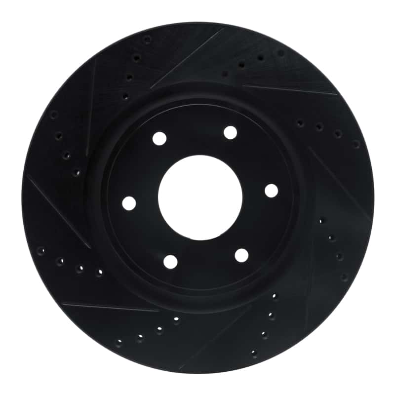 R1 Concepts — R1 05-07 Infiniti QX56 Front Left Drilled & Slotted Black Brake Rotor
R1 Brake Rotor Drill - view 1