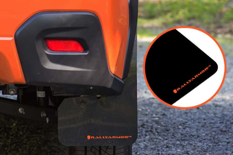 Rally Armor — Rally Armor 13-17 Subaru Crosstrek XV Black Mud Flap w/Orange Logo
Mud Flap - view 2