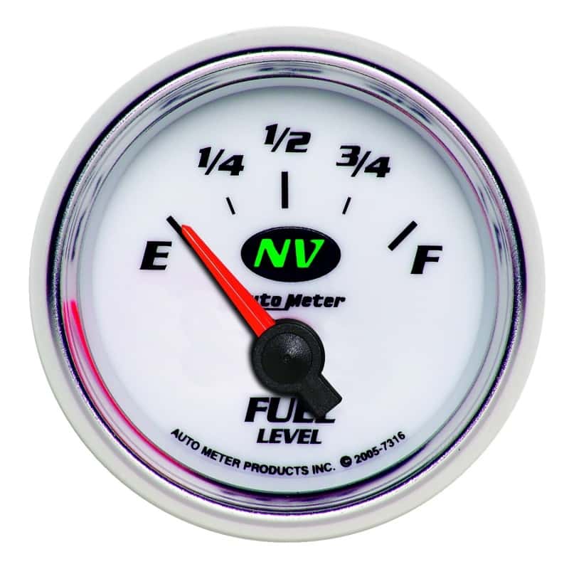 AutoMeter — AutoMeter Gauge Fuel Level 2-1/16in. 240 Ohm(e) to 33 Ohm(f) Elec NV
2-1/16" FUEL LEVEL, - view 1