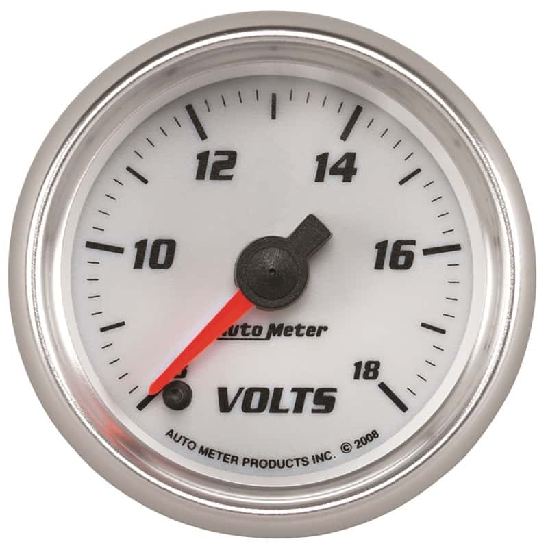 AutoMeter — Autometer Pro-Cycle Gauge Voltmeter 2 1/16in 18V Digital Stepper Motor White
2" VOLT STPR PC C2 - view 1