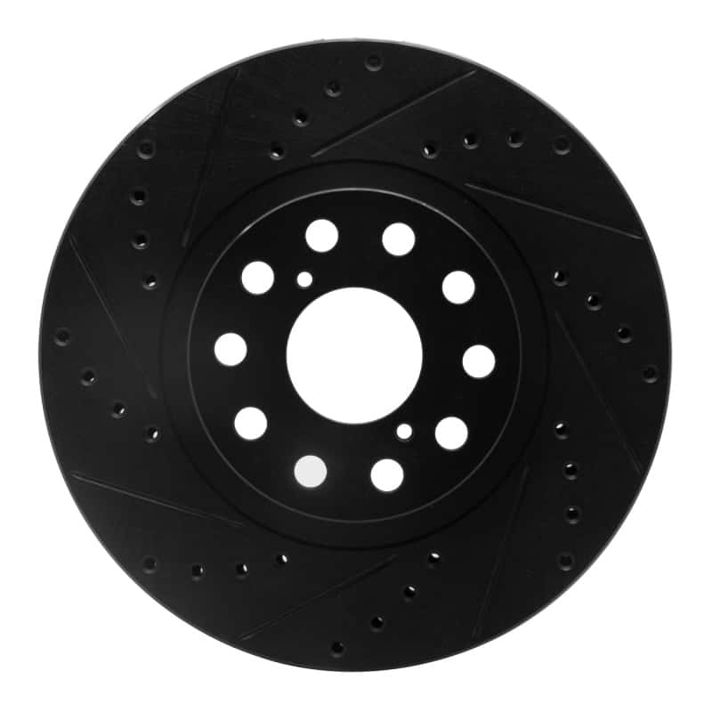 R1 Concepts — R1 93-98 Toyota Supra Front Left Drilled & Slotted Black Brake Rotor
R1 Brake Rotor Drill - view 1