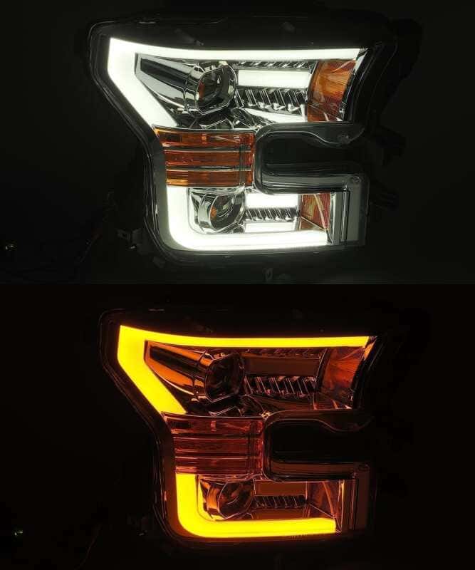 AlphaRex — AlphaRex 15-17 Ford F-150 PRO-Series Projector Headlights Plank Style Chrm w/Activ Light/Seq Signal
Projector Headlights - view 3