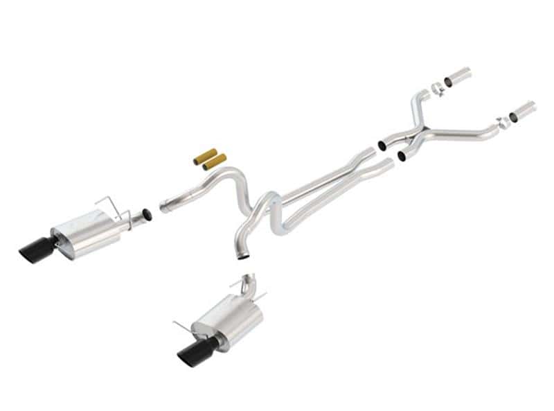 Borla — Borla 13-14 Mustang GT/Boss 302 5.0L V8 RWD Single Split Rear Exit ATAK Black Chrome CB Exhaust
Cat-Back System
ExhstSysKt - view 2