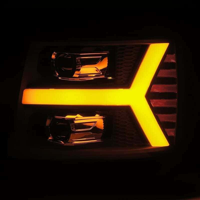 AlphaRex — AlphaRex 07-13 Chevy 1500HD PRO-Series Proj Headlight Plank Style Gloss Blk w/Activ Light/Seq Signal
Projector Headlights - view 5