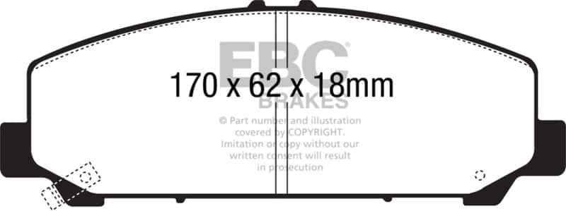 EBC — EBC 06-07 Infiniti QX56 5.6 (Akebono) Ultimax2 Front Brake Pads
Disc Brake Pad - view 1