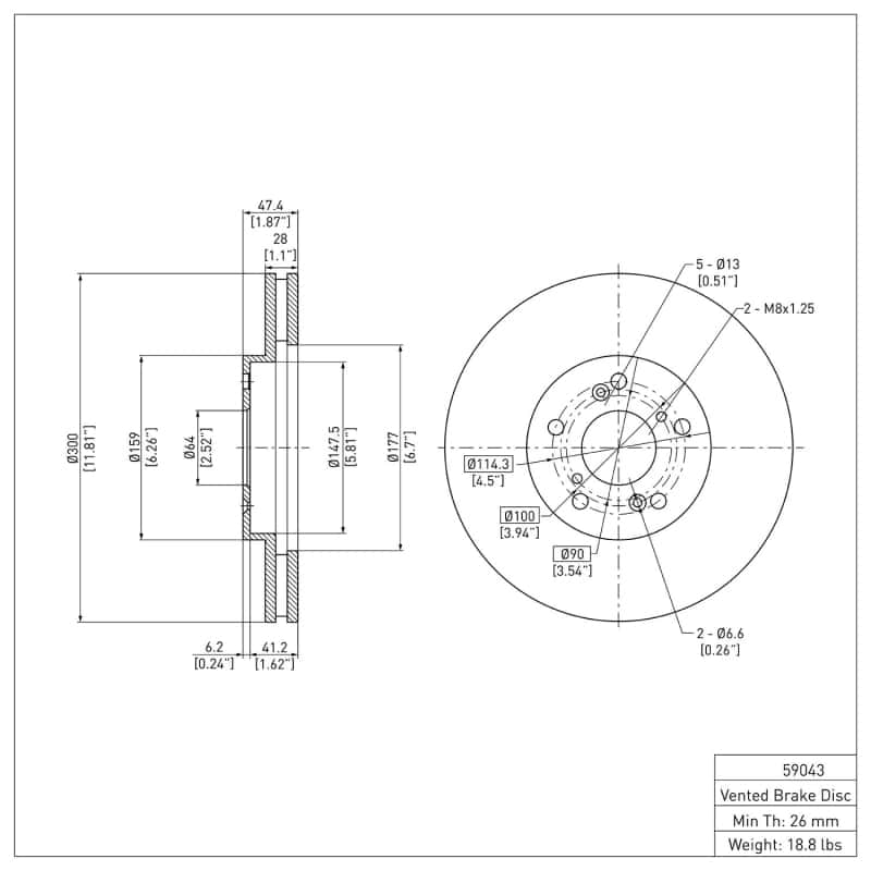 DFC — DFC 99-14 Acura CL Front GeoSPEC Coated Rotor
DFC Brake Rotor - view 6