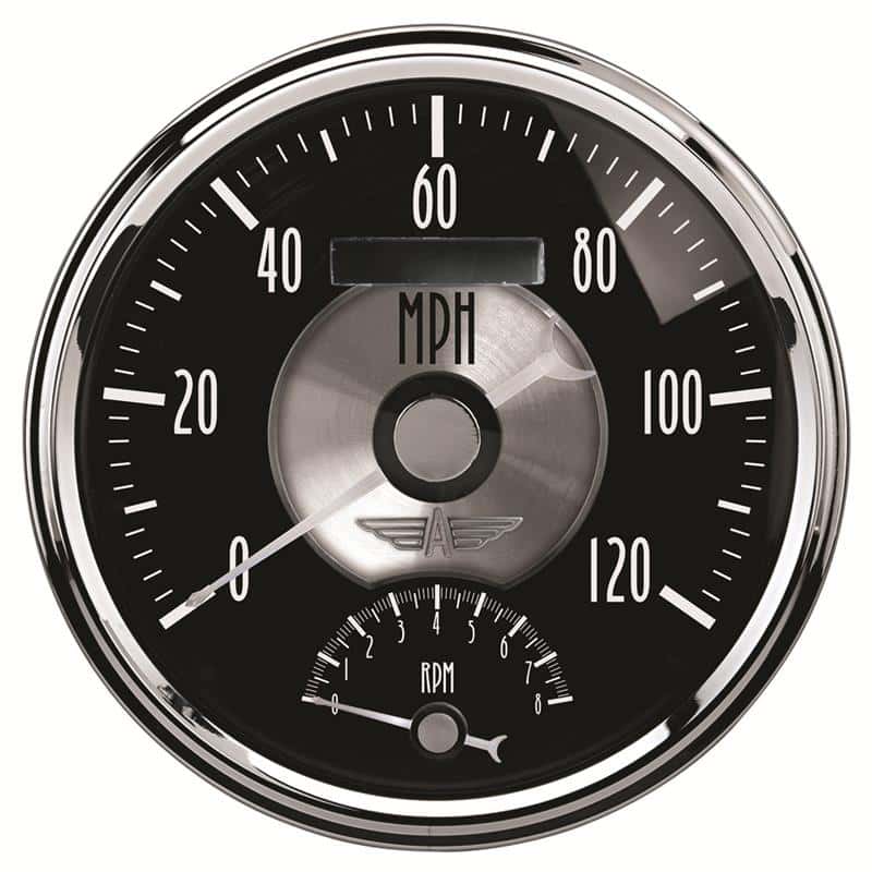 AutoMeter — Autometer Prestige Series Black Diamond 5in Gauge Tachometer/Speedometer Combo (120mph 8k RPM)
5" TACH/SPEEDO, PRES - view 1