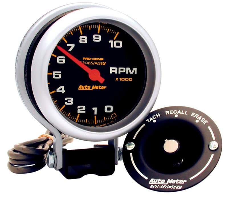 AutoMeter — AutoMeter Gauge Tachometer 3-3/4in. 10K RPM Pedestal W/Peak Memory Pro-Comp
3-3/4" TACH, 10,000 - view 2