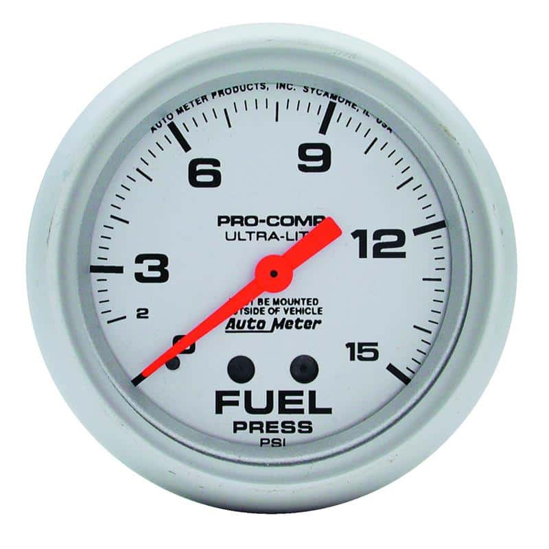 AutoMeter — Autometer Ultra-Lite 2 5/8inMechanical Fuel Pressure Gauge 15psi
2-5/8" FUEL PRESS, 0 - view 2