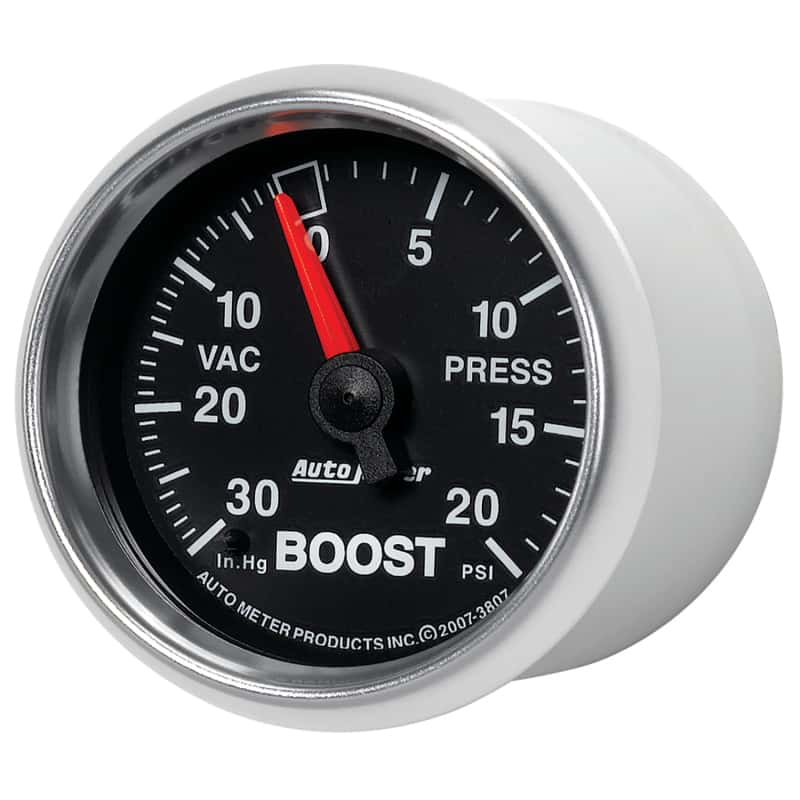 AutoMeter — Autometer GS 52mm 30 in Hg/20 psi Mechanical Vacuum/Boost Gauge
2-1/16" BOOST-VAC, 3 - view 9
