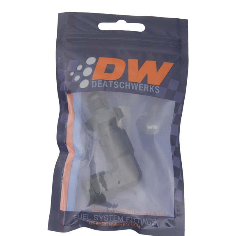 DeatschWerks — DeatschWerks 6AN Female Flare Swivel to 6AN Male Flare 90-Degree Bulkhead - Anodized Matte Black
Lines & Fittings - view 2