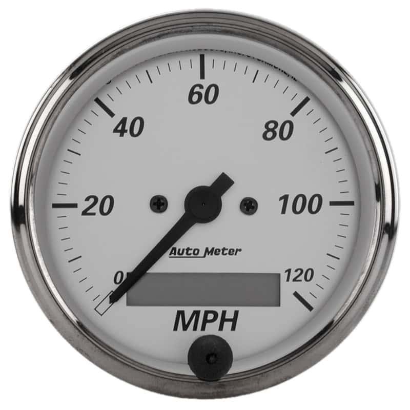 AutoMeter — Autometer American Platinum 3-1/8in 0-120mph Electronic In-Dash Programmable Speedometer
3-1/8" SPD ELEC AP - view 1